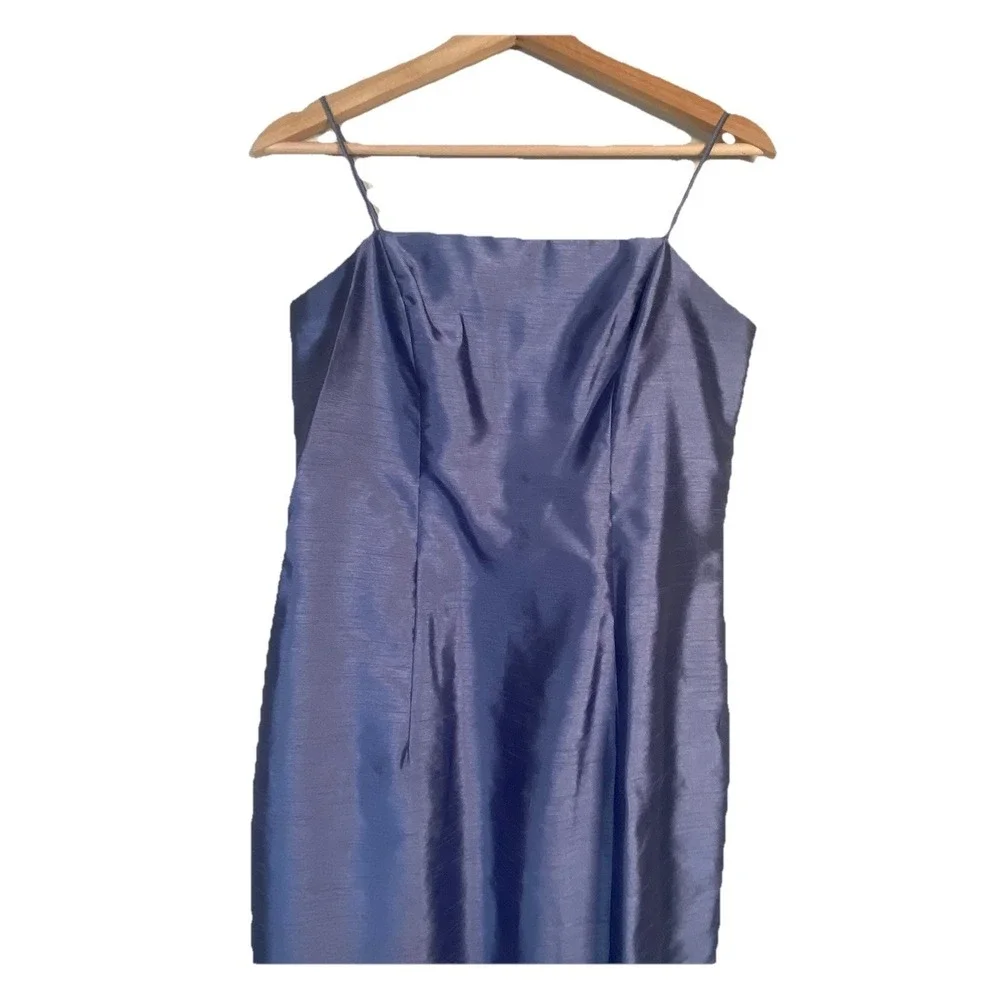 Alex Evening Purple Iridescent Evening Gown‎ with Sheer Organza Jacket Two Pc 6